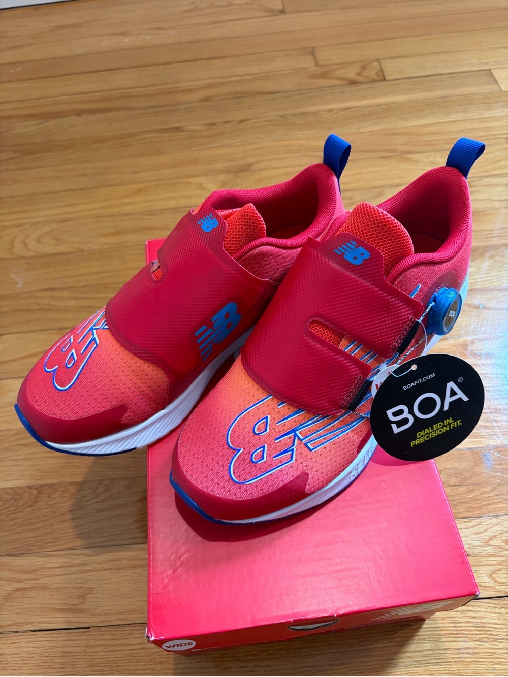New Balance Kids' Red and Blue BOA Sneakers